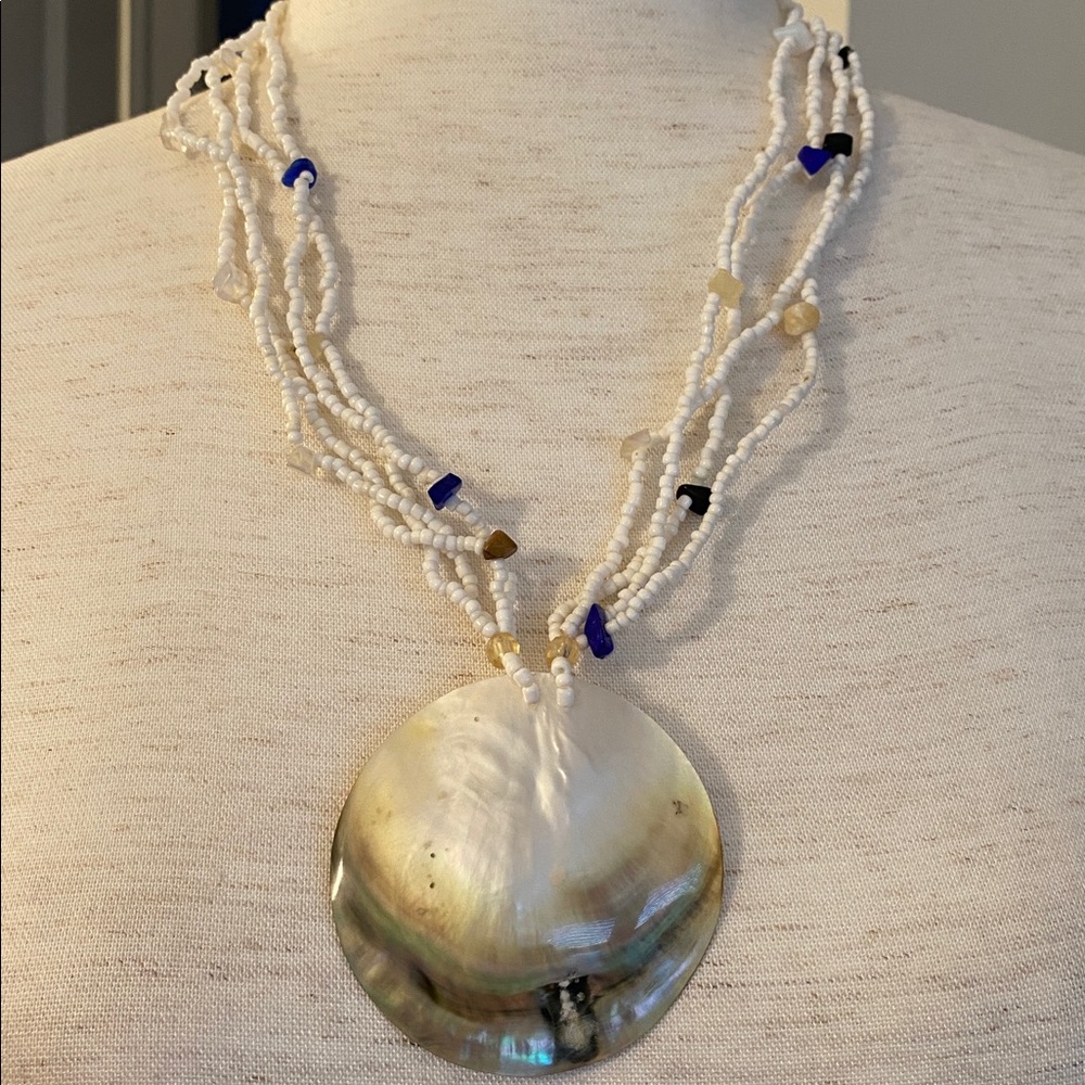 Multi-Strand Shell Pendant Necklace - Picture 2 of 6
